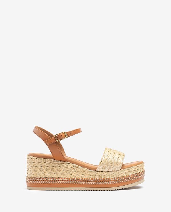 unisa Sandalia con bloque de rafia