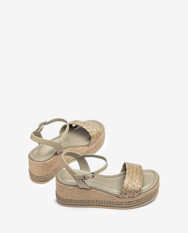 Unisa Sandalia Con Bloque De Rafia
