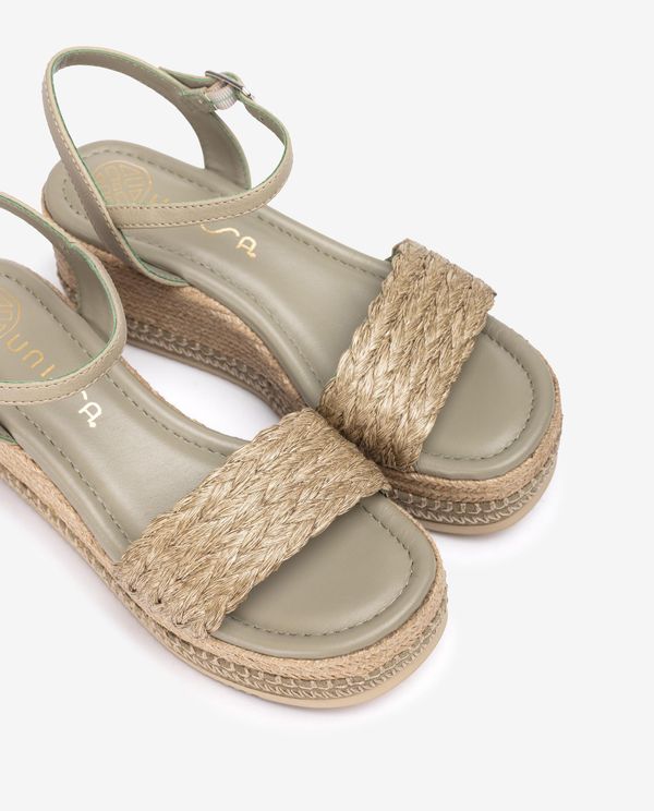 Unisa Sandalia Con Bloque De Rafia