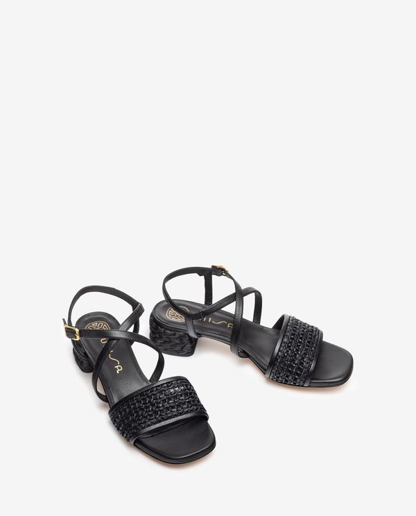 Unisa Sandalia Con Tacón De Rafia