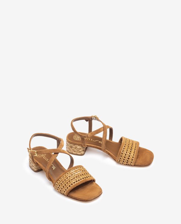 Unisa Sandalia Con Tacón De Rafia