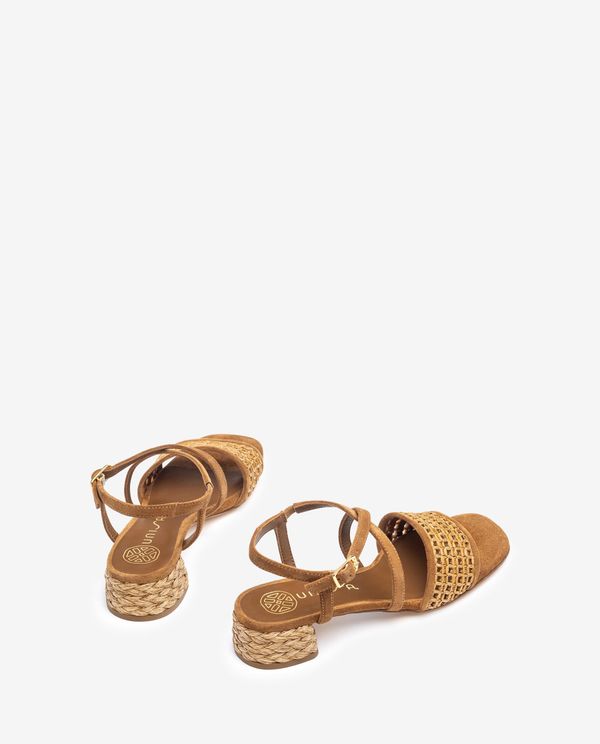 Unisa Sandalia Con Tacón De Rafia