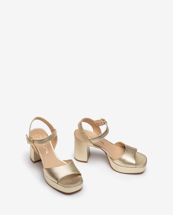 Unisa Sandalia De Piel Y Tacón Ancho