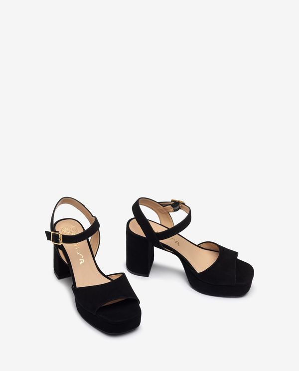 Unisa Sandalia De Piel Y Tacón Ancho