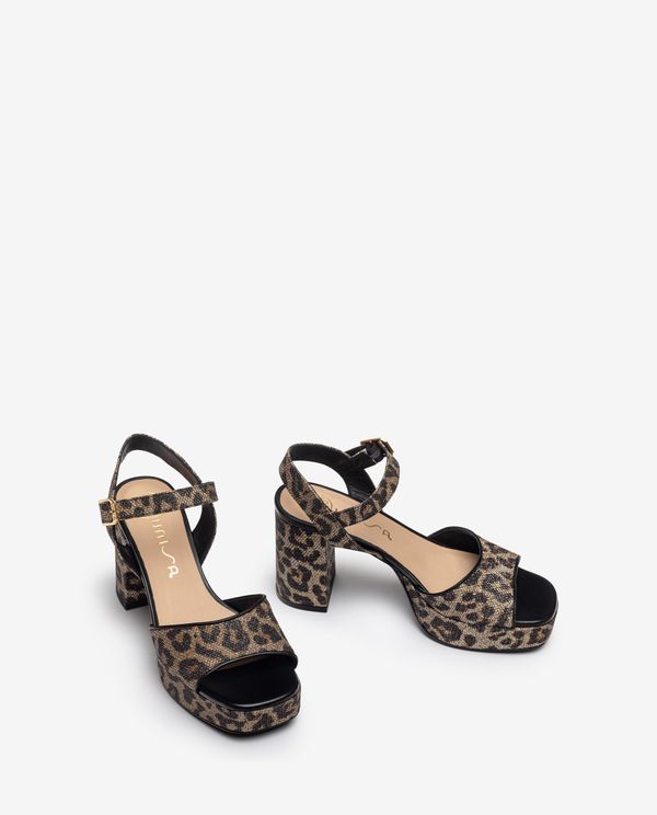 Unisa Sandalia De Piel Y Tacón Ancho