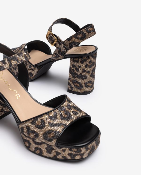 Unisa Sandalia De Piel Y Tacón Ancho