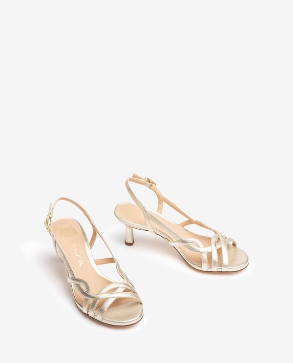 Unisa Sandalia De Vestir En Piel Metalizada