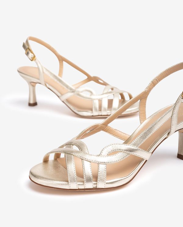 Unisa Sandalia De Vestir En Piel Metalizada