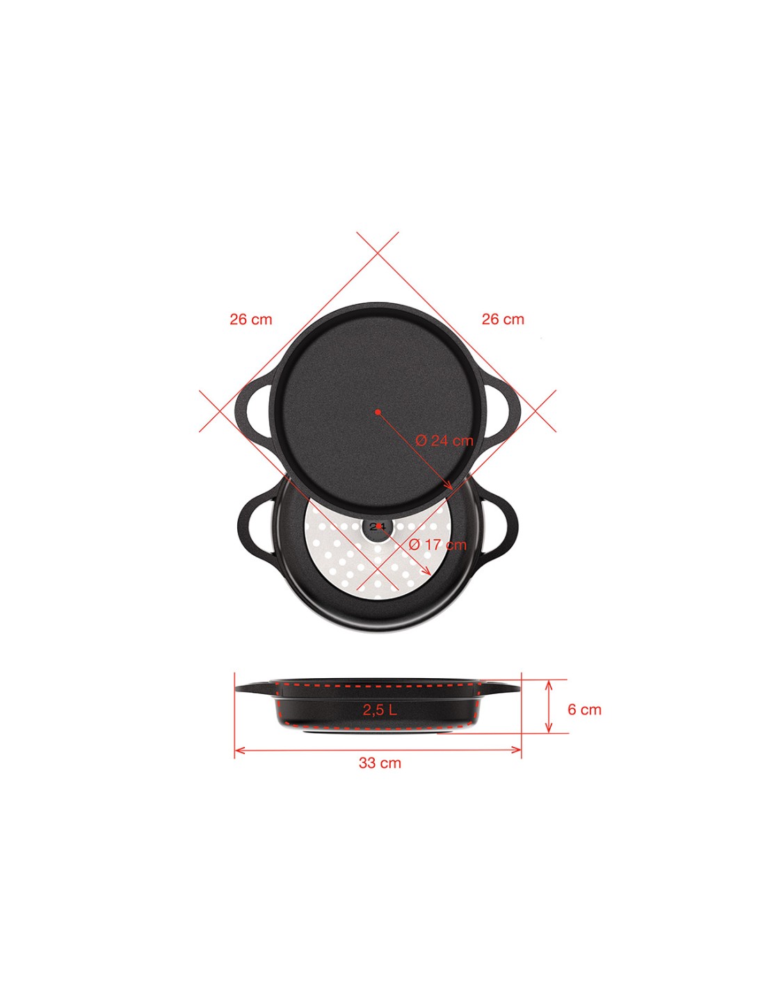 Valira CAZUELA BAJA INDUCCIÓN 24cm