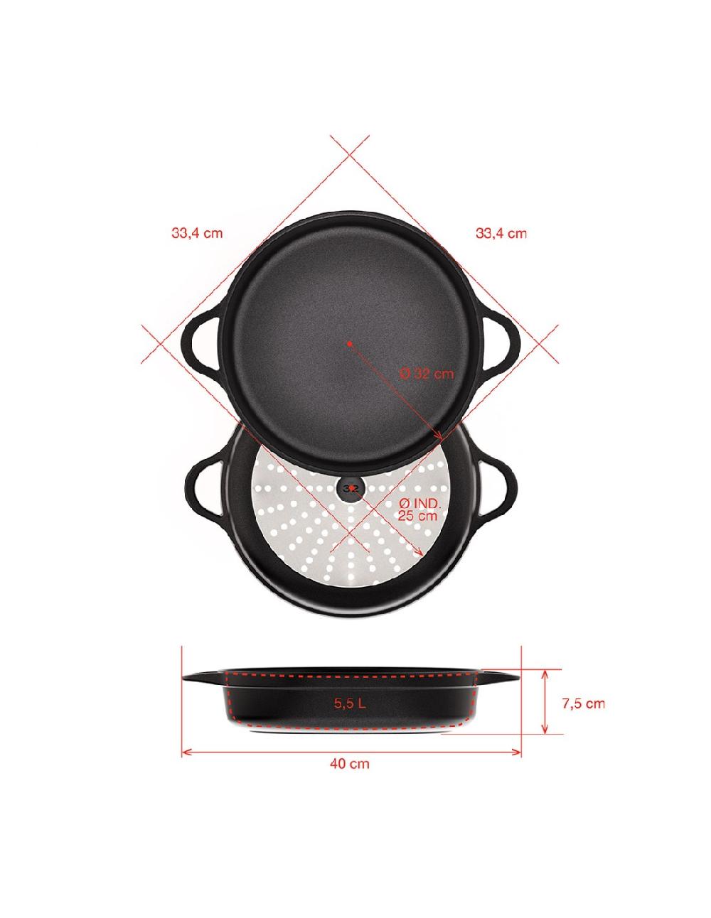 Valira CAZUELA BAJA INDUCCIÓN 32cm