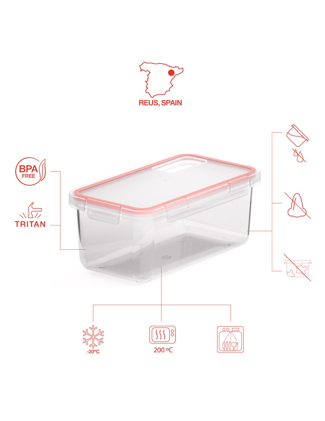 Valira CONTENEDOR HERMÉTICO TRANSPARENTE 1 L