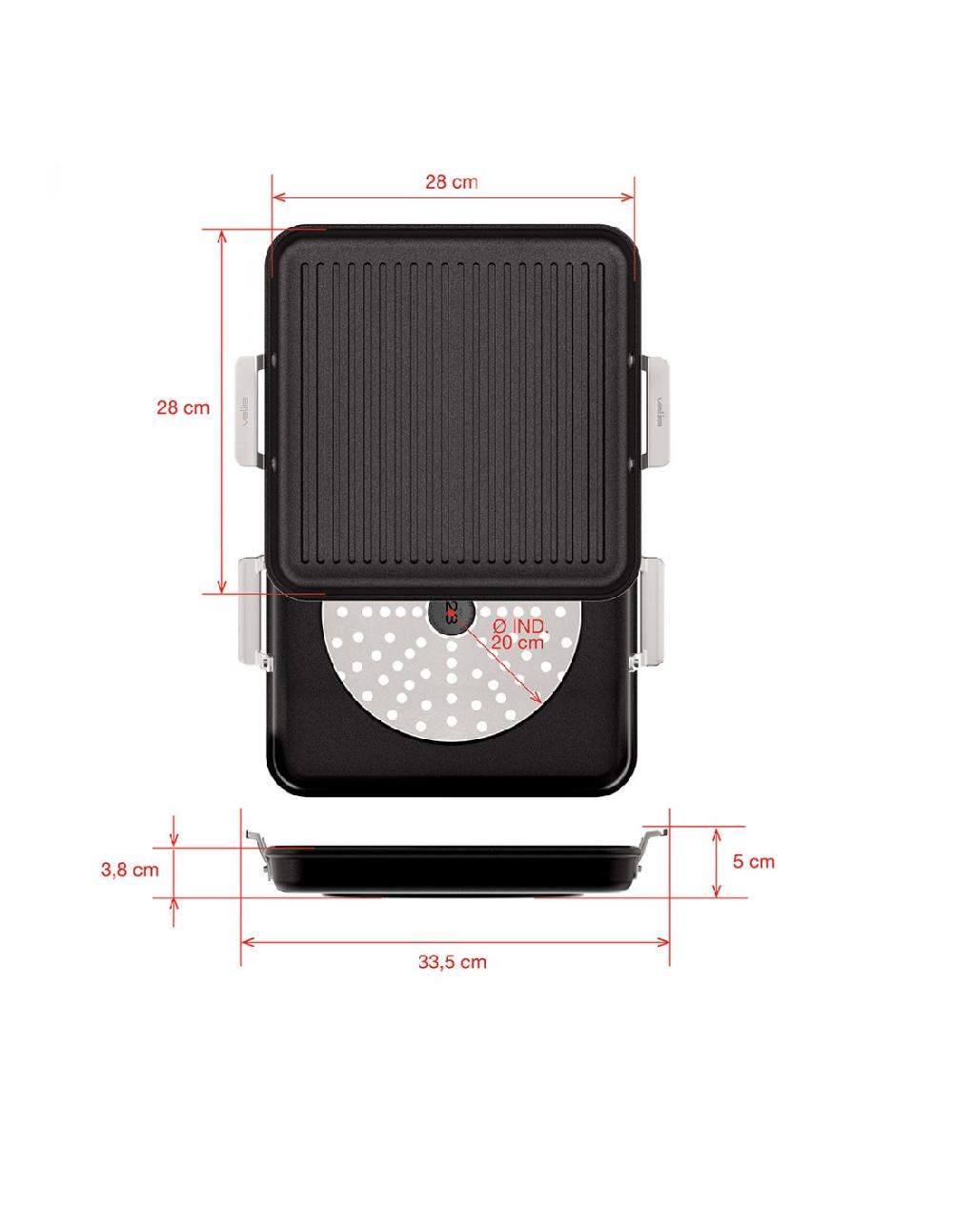 Valira GRILL AIRE INDUCCIÓN 28x28 Cm