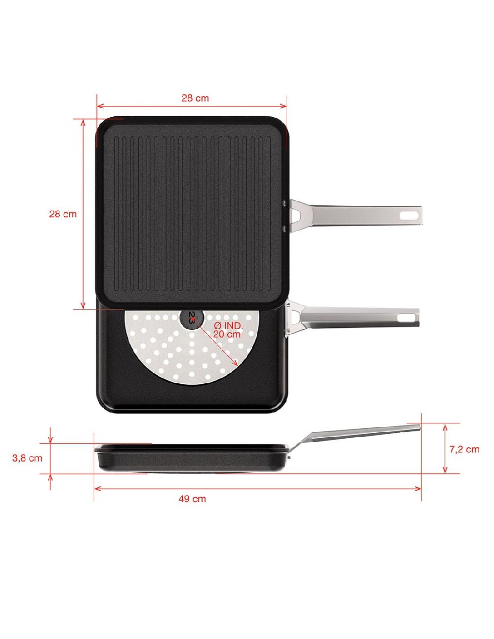 Valira GRILL AIRE INDUCCIÓN 28x28cm