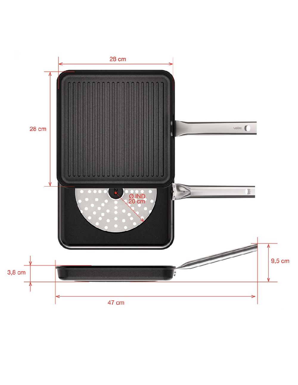 Valira GRILL CHEF INDUCCIÓN 28x28 Cm