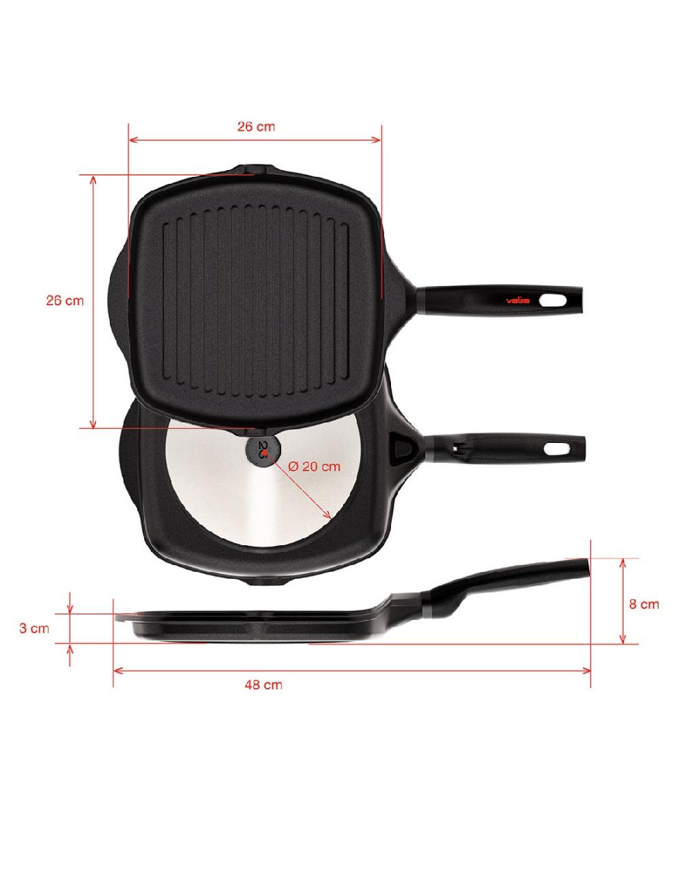 Valira GRILL ORIGEN GAS-VITRO 26x26 Cm