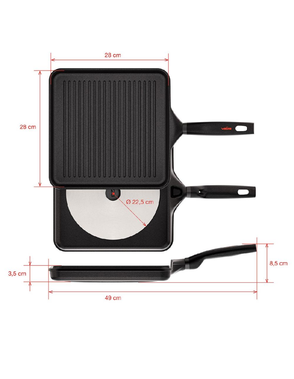 Valira GRILL ORIGEN GAS-VITRO 28x28 Cm