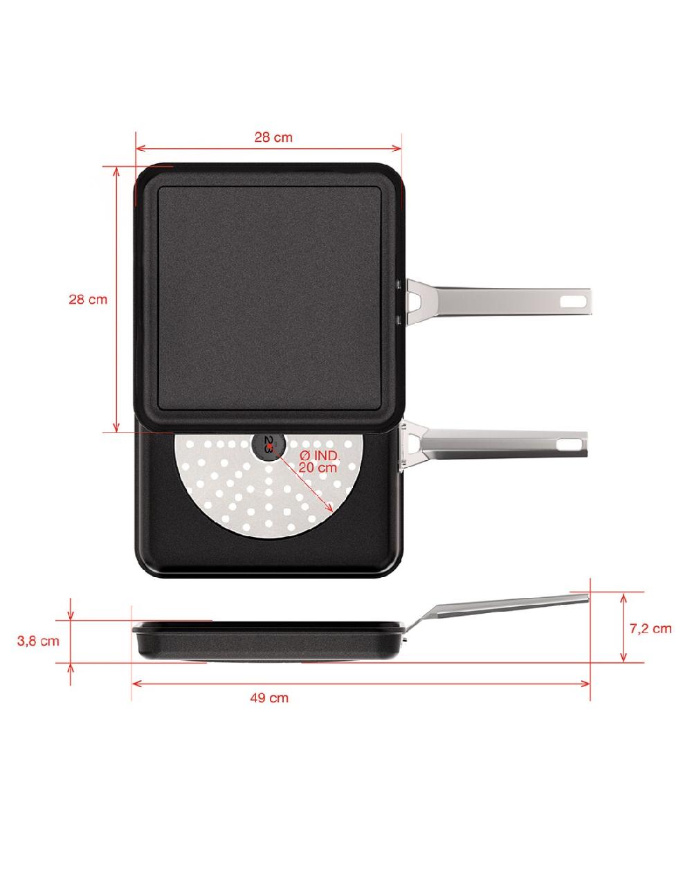 Valira PLANCHA AIRE INDUCCIÓN 28x28 Cm