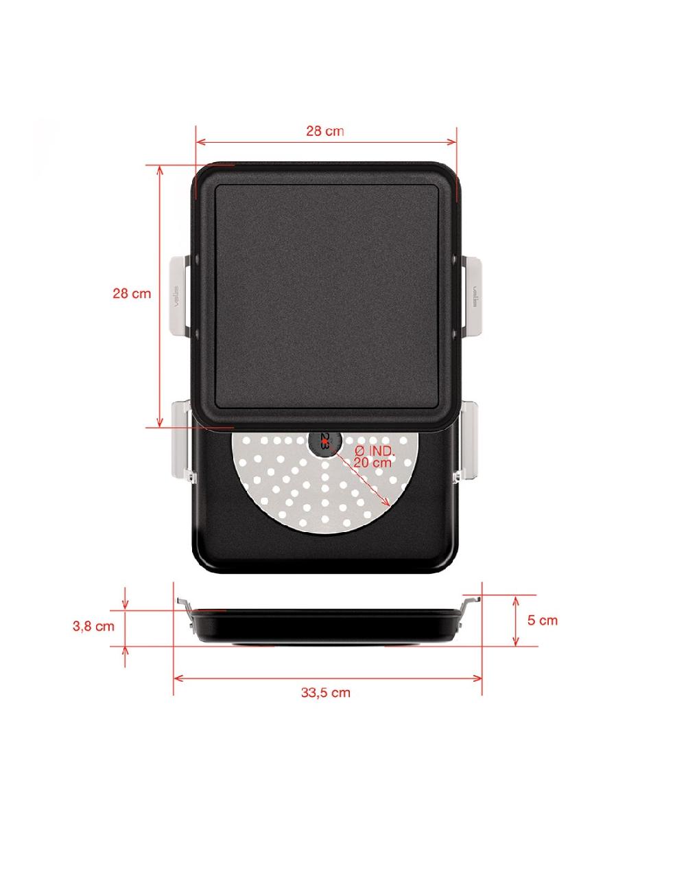 Valira PLANCHA AIRE INDUCCIÓN 28x28 Cm