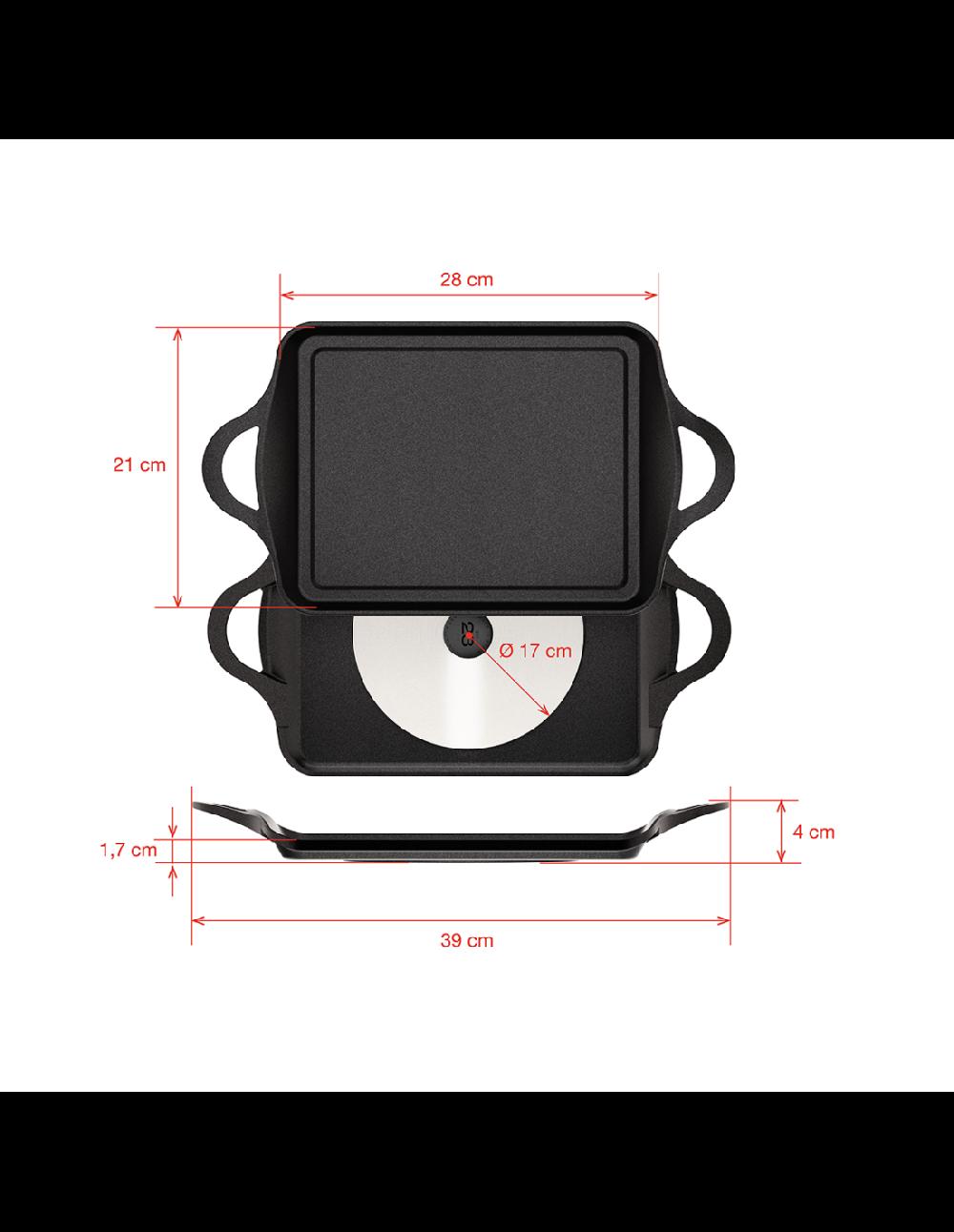 Valira PLANCHA ORIGEN GAS-VITRO 28x21 Cm