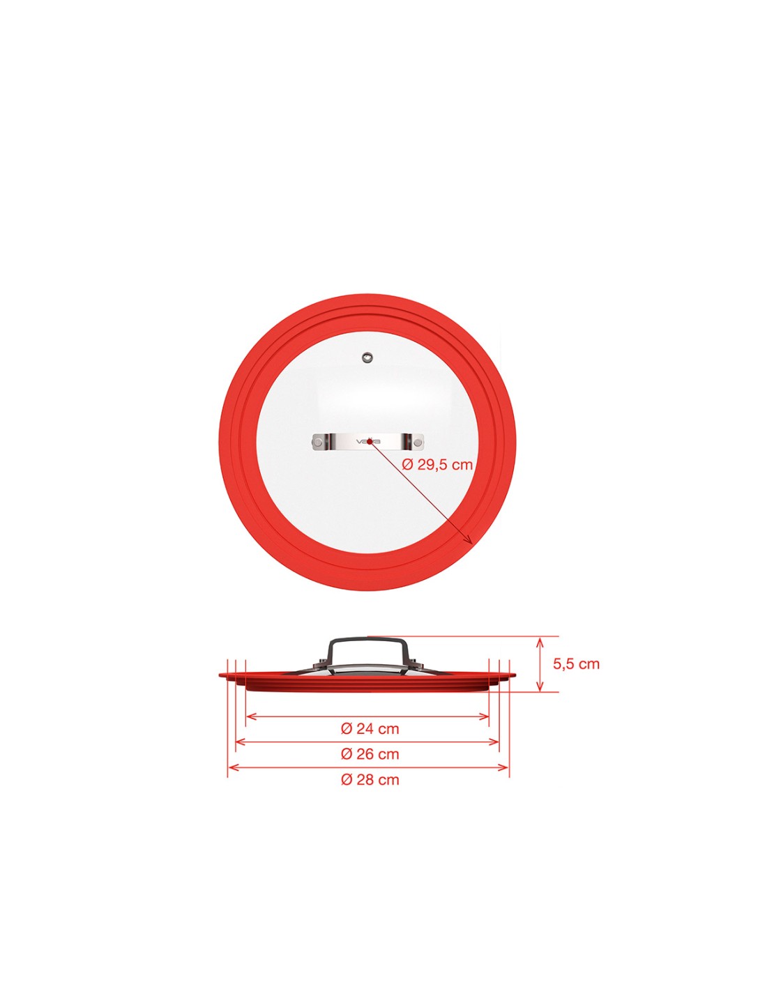 Valira TAPA DE VIDRIO AIRE 24-26-28 CM