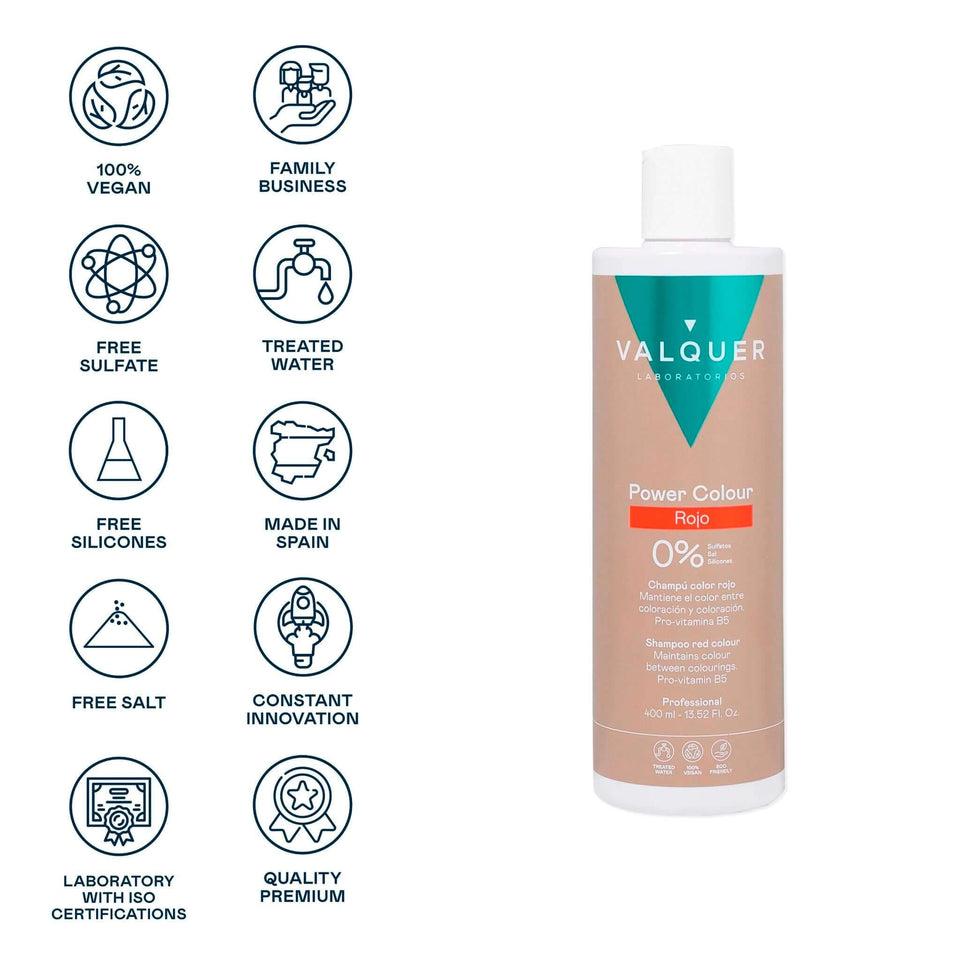 Valquer Laboratorios Champú Color Rojo - Power Color - 400 Ml