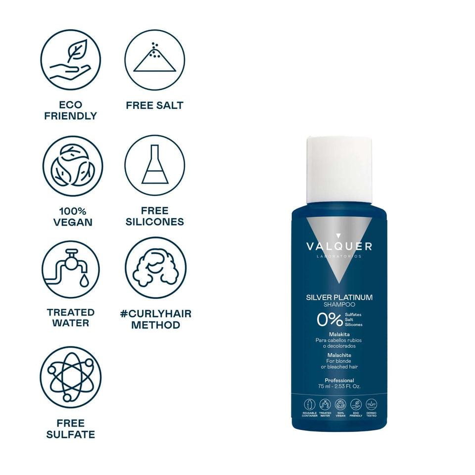 Valquer Laboratorios Champú Matizador 0% Sin Sulfatos - Silver Platinum - 75 Ml