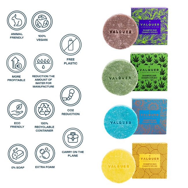 Valquer Laboratorios Champú Sólido Hemp (extracto De Cannabis Y Aceite De Cáñamo) - 50 G