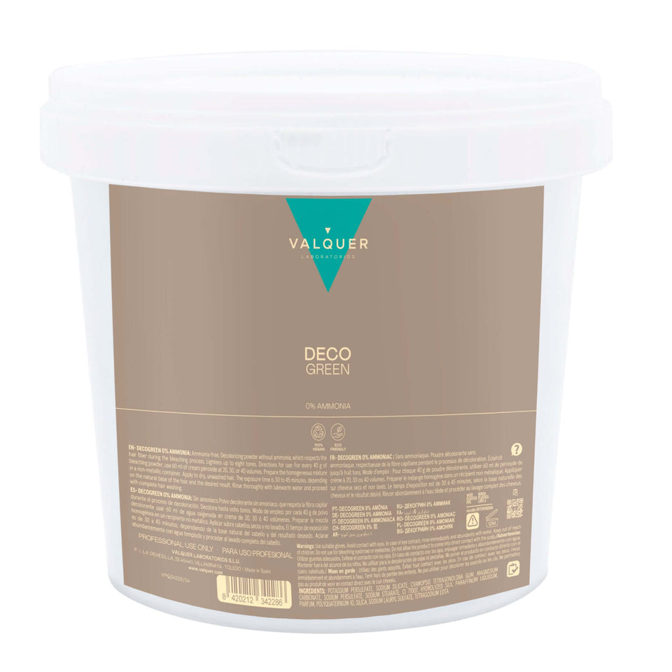 valquer laboratorios Decolorante SIN amoniaco - Polvos Decogreen 0% - 1000 g