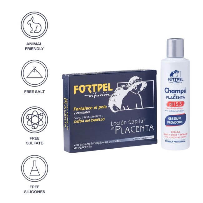 Valquer Laboratorios Pack 6 Viales Placenta 6x15 Ml + Champú Placenta - 200 Ml