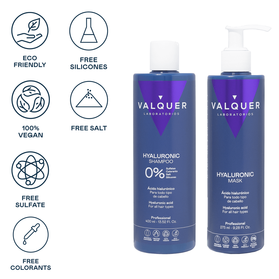 Valquer Laboratorios Pack Ácido Hialurónico - Champú Y Mascarilla Capilar - 675 Ml