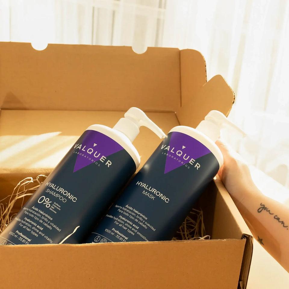Valquer Laboratorios Pack Ácido Hialurónico - Champú Y Mascarilla Capilar - 1000 Ml + 975 Ml