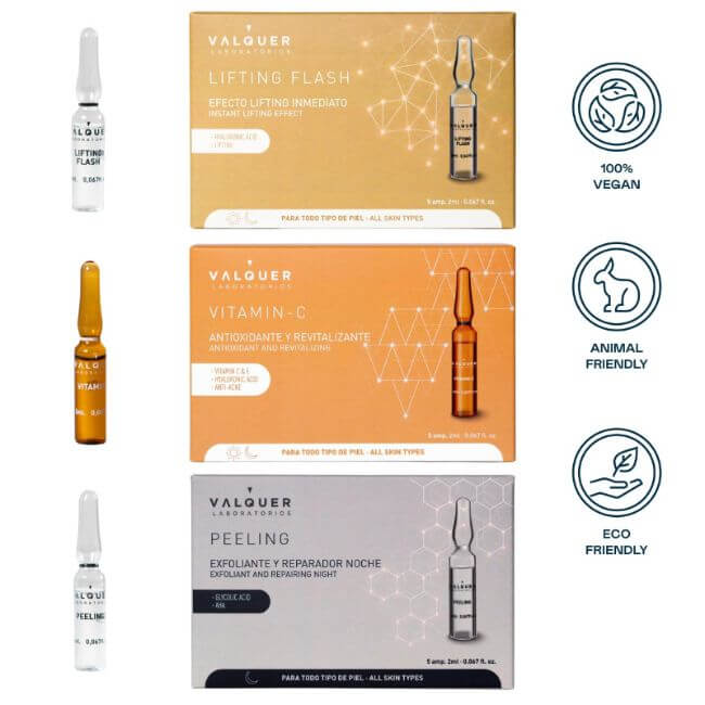 Valquer Laboratorios Pack Ampollas Lifting Flash + Vitamina C + Peeling - 3 X 5 X 2 Ml