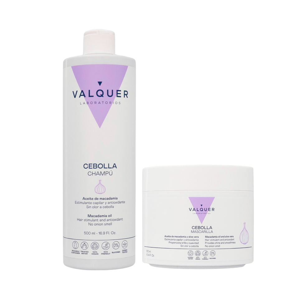valquer laboratorios Pack Champú y Mascarilla de Cebolla para el Cabello - 800 ml