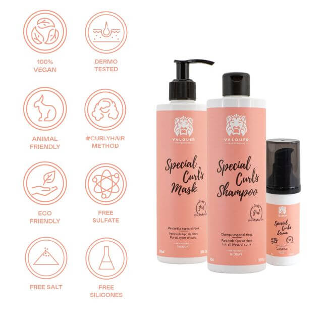 Valquer Laboratorios Pack Curly Champú Mascarilla Y Serum Para Cabellos Rizados - 720 Ml