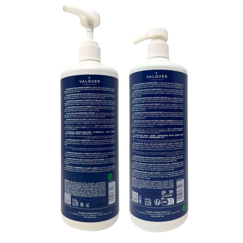 Valquer Laboratorios Pack Potenciador Color Y Brillo Para Cabellos Teñidos - Champú Y Mascarilla - 1000 Ml + 975 Ml