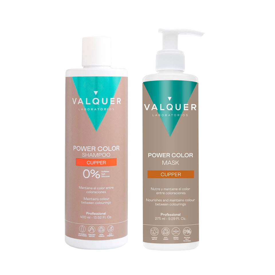 valquer laboratorios Pack Power Color Cobre - Champú y Mascarilla - 675 ml