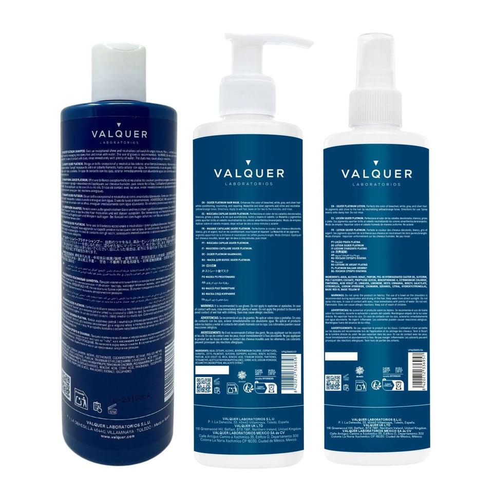 Valquer Laboratorios Pack Silver - Champú Mascarilla Y Loción -1000 Ml
