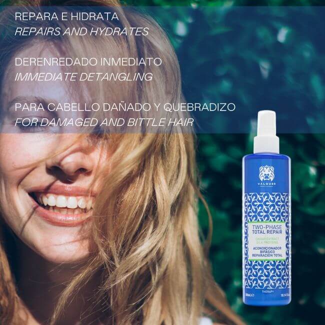 Valquer Laboratorios Pack Total Repair Para Cabellos Dañados - Champú Mascarilla Y Acondicionador Bifásico - 1000 Ml
