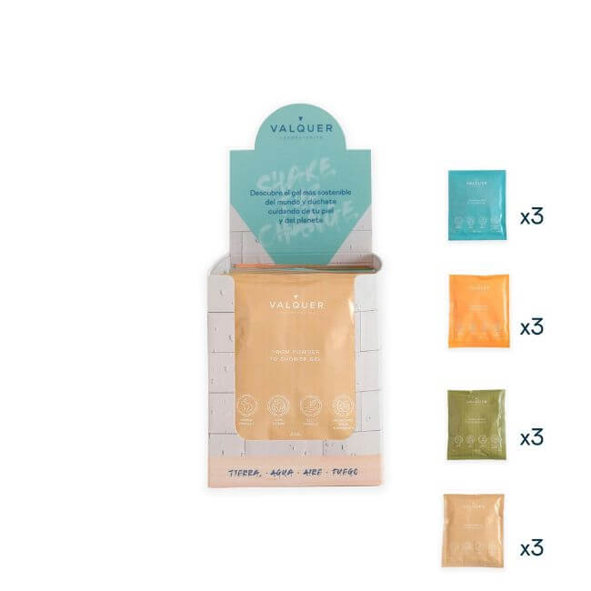 Valquer Laboratorios Sobres Surtidos De 25 G Valquer Shake - Pack Geles De Baño Sostenibles