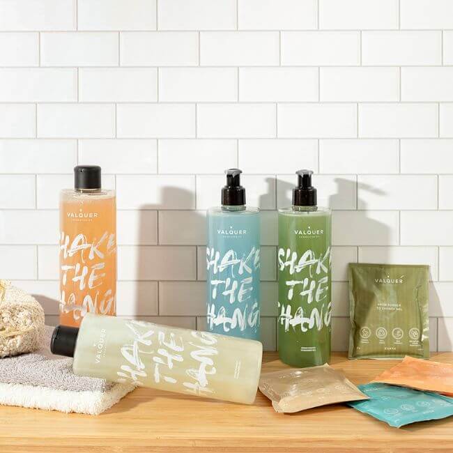 Valquer Laboratorios Valquer Shake - Pack 4 Geles De Baño Sostenibles - 2 Botellas + 4 Sobre De 25 G