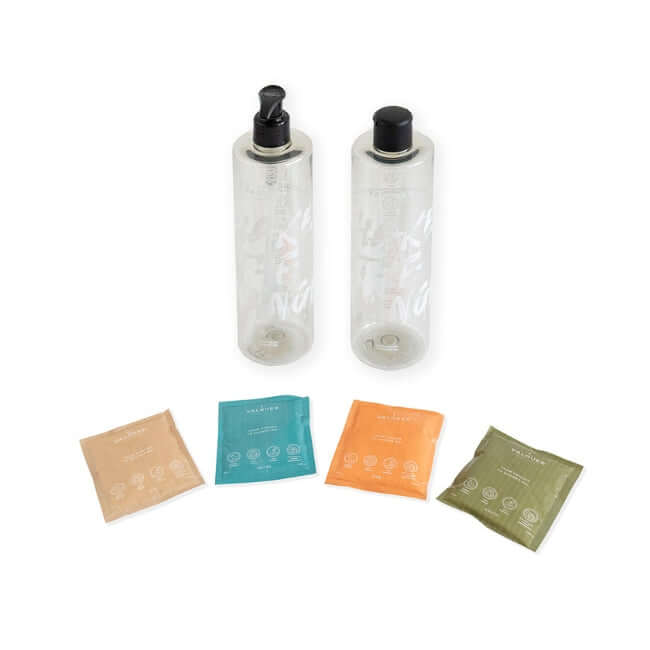 valquer laboratorios Valquer Shake - Pack 4 geles de baño sostenibles - 2 botellas + 4 sobre de 25 g