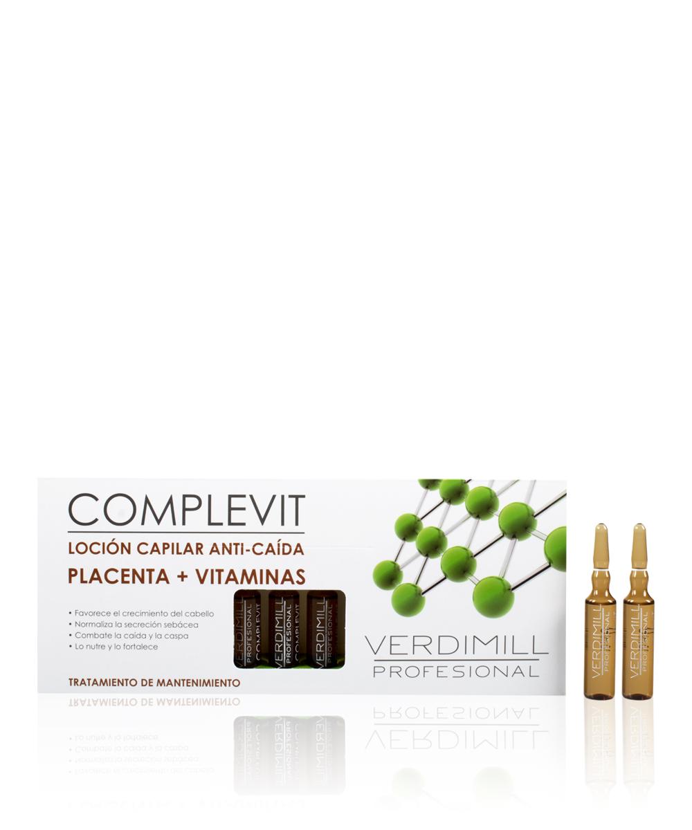 verdimill COMPLEVIT- Loción capilar anticaída con placenta vegetal y vitaminas (12 ampollas de 10ml)