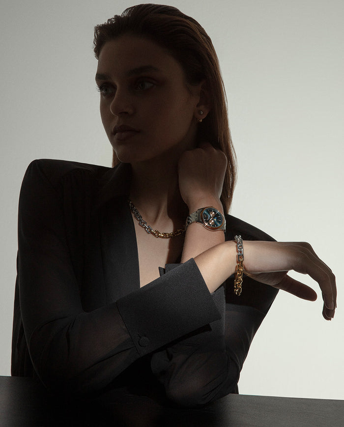 Viceroy Reloj Caja Bicolor Acero E Ip Rosa 5 Atm Y Brazalete De Acero Con Movimiento Cuarzo