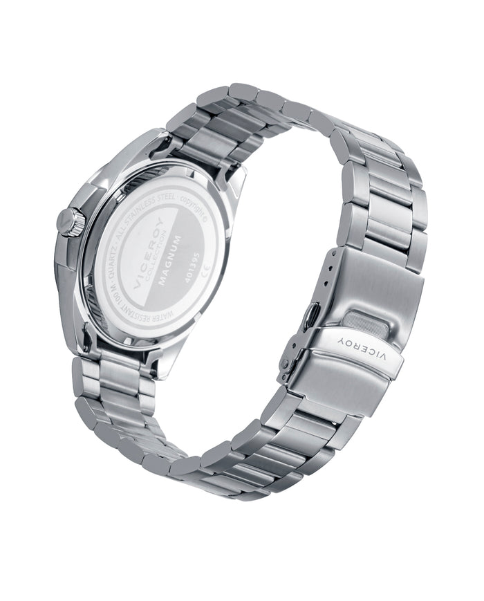 Viceroy Reloj Caja De Acero 10 Atm Y Brazalete De Acero Con Movimiento Cuarzo