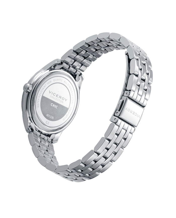 Viceroy Reloj Caja De Acero 5 Atm Y Brazalete De Acero Con Movimiento Cuarzo