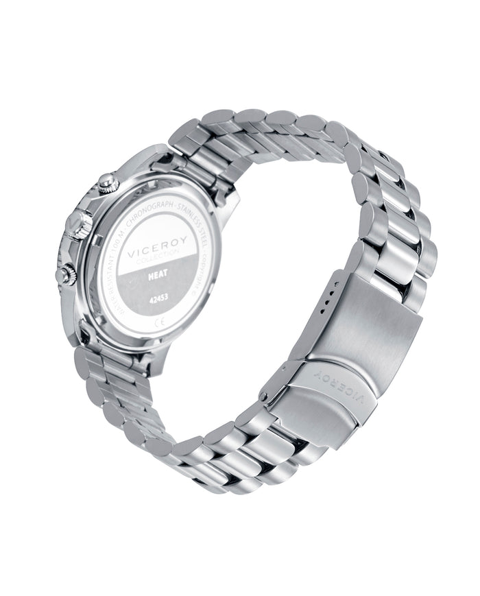 Viceroy Reloj Caja De Acero Con Bisel De Aluminio Bicolor En Negro Y Naranja