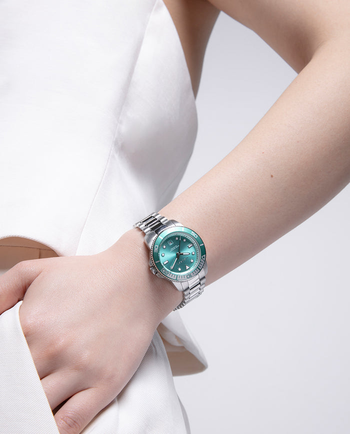 Viceroy Reloj Caja De Acero Con Bisel De Aluminio En Color Verde