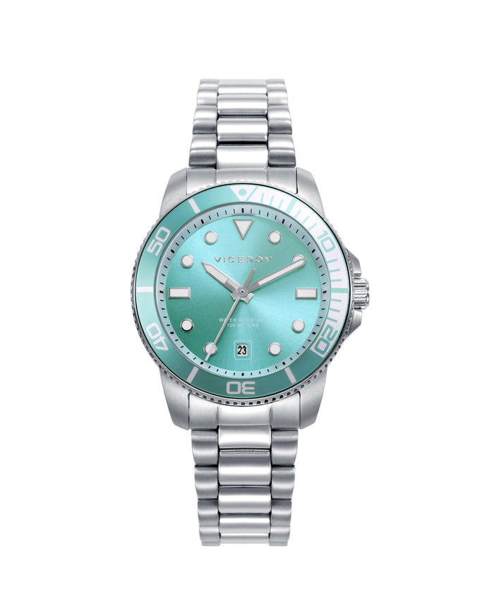 viceroy Reloj caja de acero con bisel de aluminio en color verde