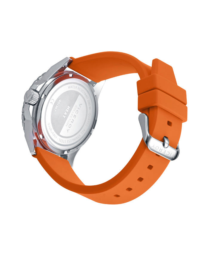 Viceroy Reloj Caja De Acero Con Bisel Giratorio Y Correa De Silicona Naranja