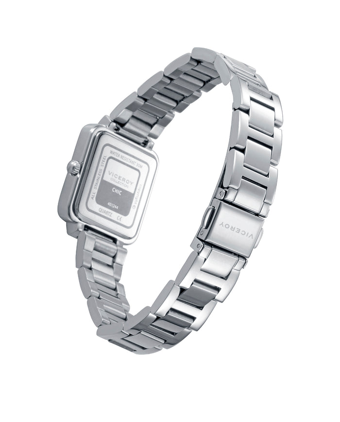 Viceroy Reloj Caja De Acero Con Circonitas Y Brazalete De Acero Con Movimiento Cuarzo